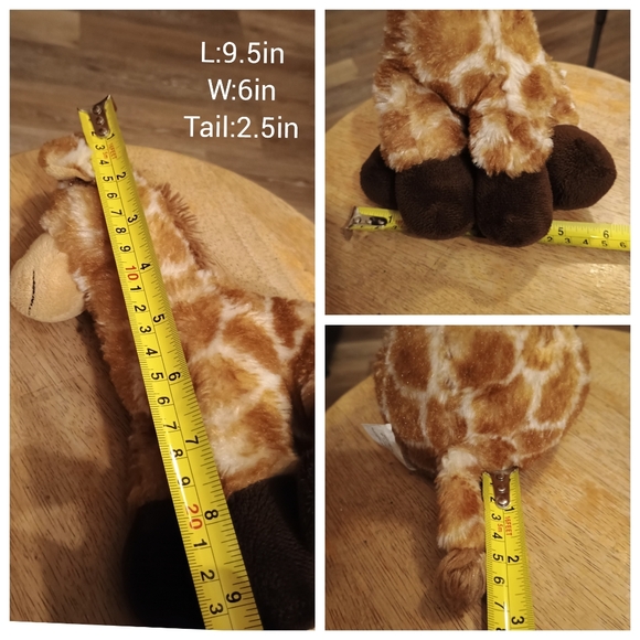 The Petting Zoo Giraffe Realistic Stuffed Animal Beanie Sitting Lovey Plush 9.5" - Picture 8 of 9